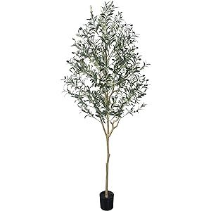 Phimos Artificial Olive Tree Tall Fake Potted Olive Silk Tree with Planter Large Faux Olive Branc... | Amazon (US)