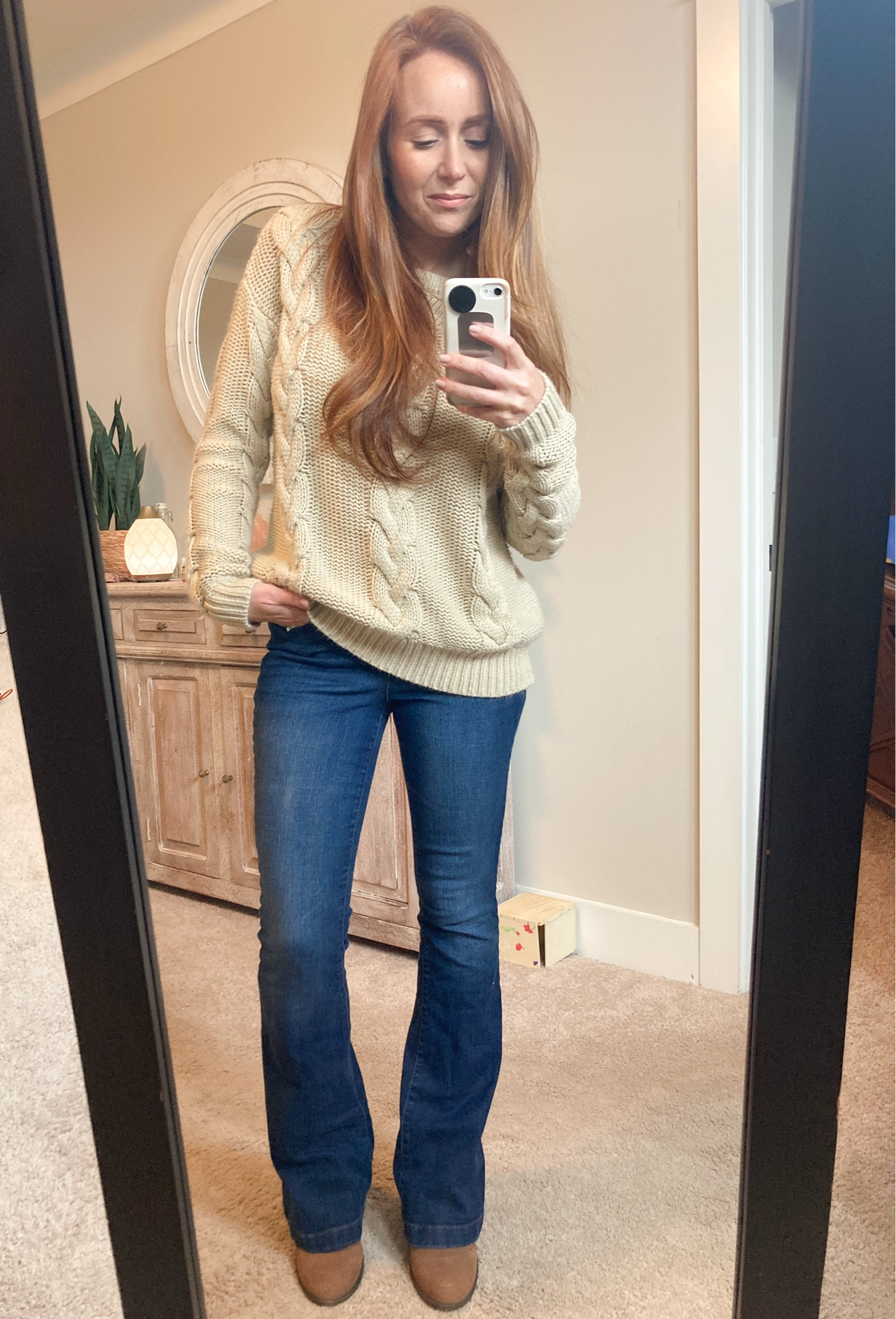 The most comfortable jeans I have ever owned. They have the perfect amount of stretch, and the rise is just at my belly button, they are amazing. Perfect for the colder months with a cute pair of boots. I got my normal size, they wash and dry beautifully, and for such an inexpensive price, it’s worth it to own a few of them. 
Boots are real leather, and super comfortable. The heel is not too high so they are easy to walk in and wear on any normal day.

#LTKFindsUnder50 #LTKStyleTip #LTKOver40