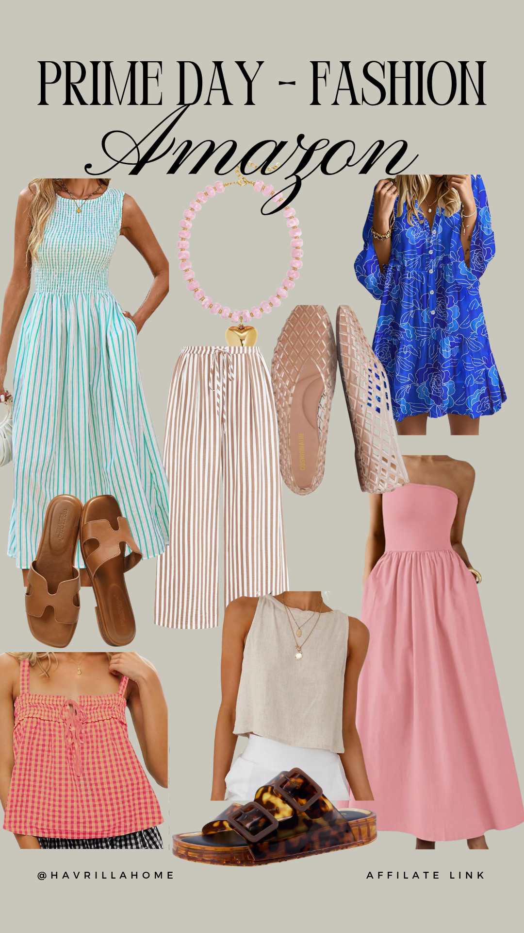 Prime Day Fashion, Prime Day fashion deals, Amazon fashion finds, summer dresses, blue floral dress, pink maxi dress, striped maxi dress, striped wide leg pants, summer outfit ideas, women's fashion, Amazon clothing, jelly flats, tortoise sandals, slide sandals, statement necklace, pink jewelry, vacation outfits, resort wear, beach vacation outfits, casual chic style, affordable fashion, Amazon style finds, summer wardrobe, women's clothing deals, fashion essentials

#LTKootd #LTKSaleAlert #LTKBeauty