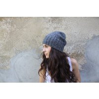 Slouchy Beanie, Mens Winter Hat, Womens Slouchy Beanie For Men, Warm Gray Hat | Etsy (US)