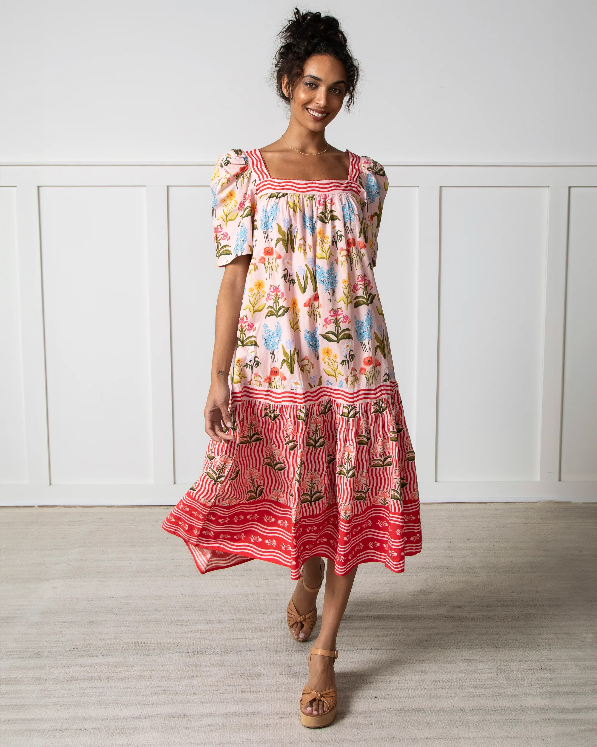 Printfresh + Lars Salt Lake Stems - Gracious Gardener Midi - Pink Marshmallow | Printfresh