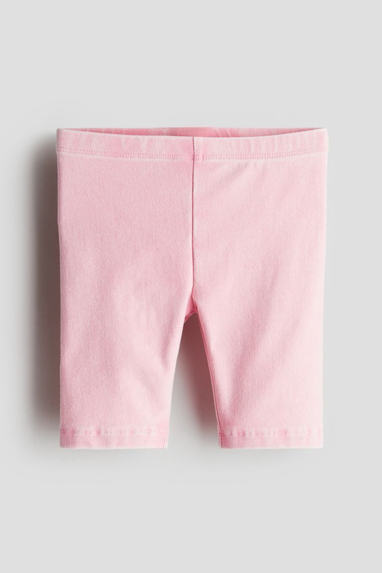 Washed-look Bike Shorts - Regular waist - Midi - Washed pink - Kids | H&M US | H&M (US + CA)