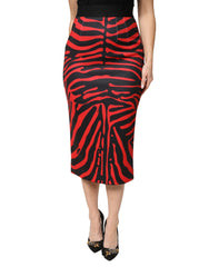 Dolce & Gabbana Zebra-Print Pencil Skirt — Red - IT42|M | Italist Inc.