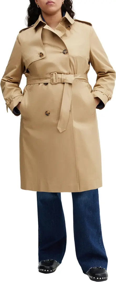 MANGO Classic Double Breasted Water Repellent Cotton Trench Coat | Nordstrom | Nordstrom