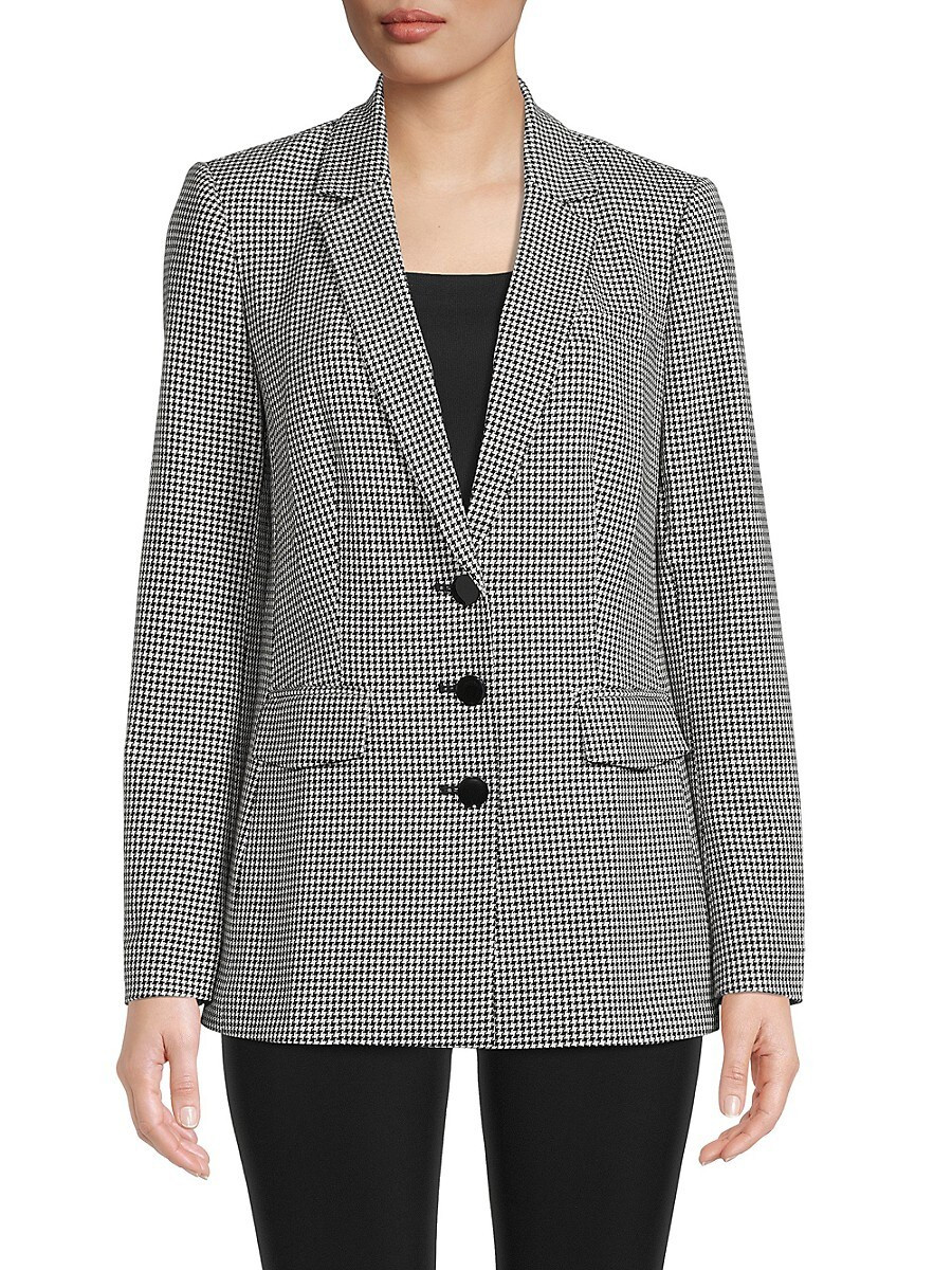 Karl Lagerfeld Paris Women's Houndstooth Blazer - Black White - Size 10 | Saks Fifth Avenue OFF 5TH