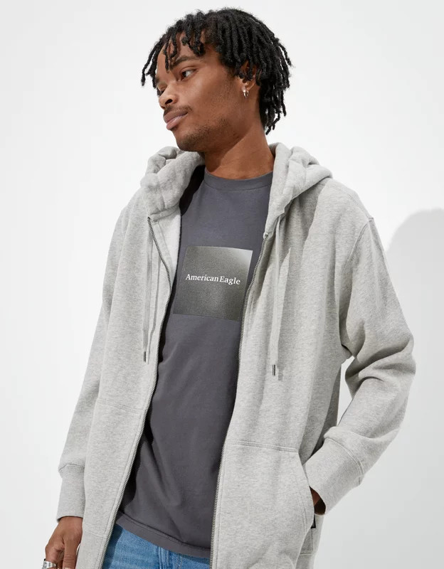AE Super Soft Fleece Zip-Up Hoodie | American Eagle Outfitters (US & CA)
