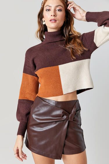 Cory Color Block Turtleneck Sweater - francesca's | Francesca's