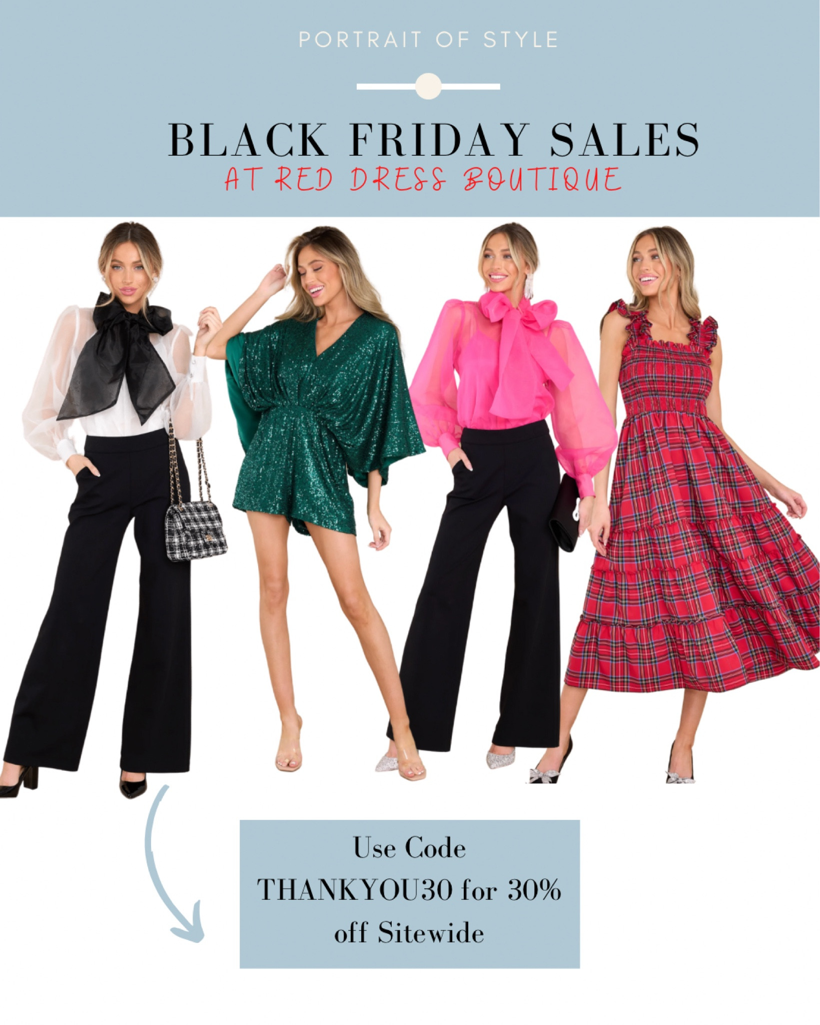 Red dress boutique 30% site-wide all weekend! 

#reddress #reddressboutique #blackfriday #blackfridaysales #blackfridaydeals #holidayoutfit 

#LTKHoliday #LTKCyberweek #LTKGiftGuide