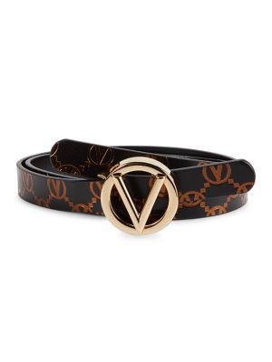 Valentino by Mario Valentino Monogram Logo Buckle Leather Belt on SALE | Saks OFF 5TH | Saks Fifth Avenue OFF 5TH
