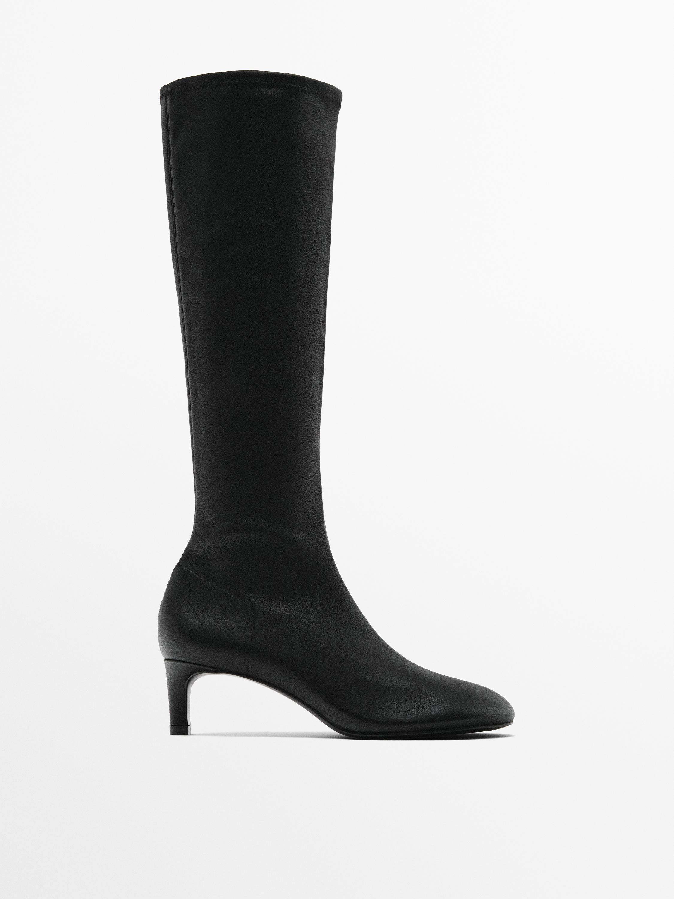 Heeled stretch boots | Massimo Dutti UK