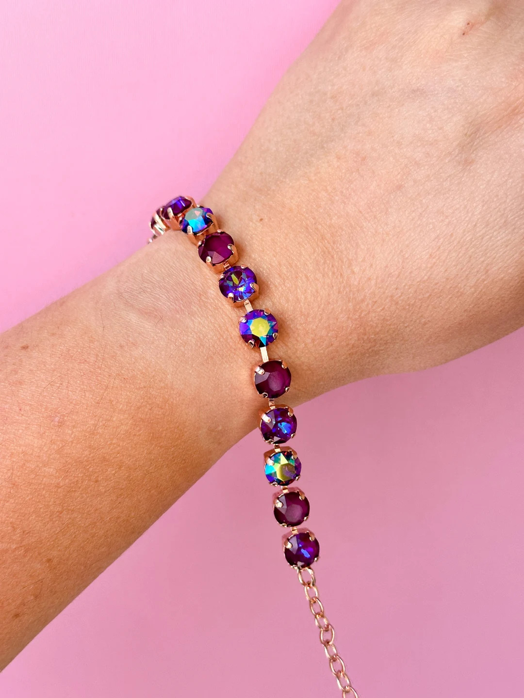 SRL 8mm Boysenberry Jam Bracelet - Choose setting Color | Etsy (US)