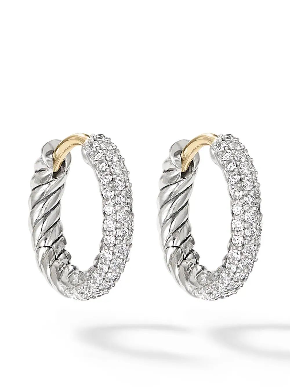sterling silver pavé diamond huggie earrings | Farfetch Global