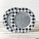 Lakeside Galvanized Charger Plates with Buffalo Check Farmhouse Pattern - Set of 2 | Target