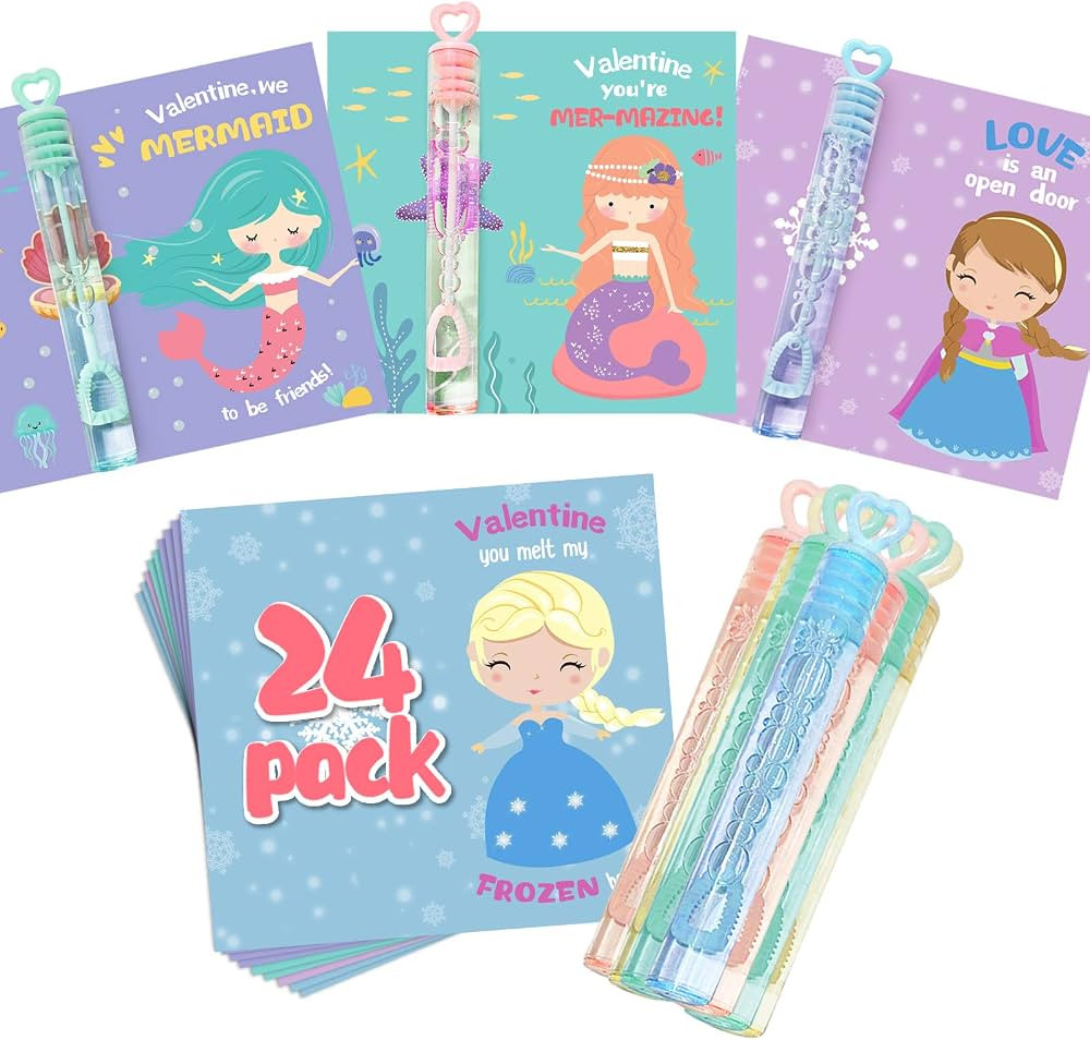 Valentines Day Gifts for Kids - Valentines Day Cards for Kids - Mermaid Princess Valentine Card B... | Amazon (US)
