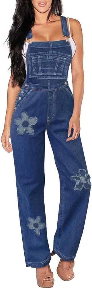 Hybrid & Company Womens Super Comfy Stretch Denim jumpsuit Pants Overalls | Amazon (US)