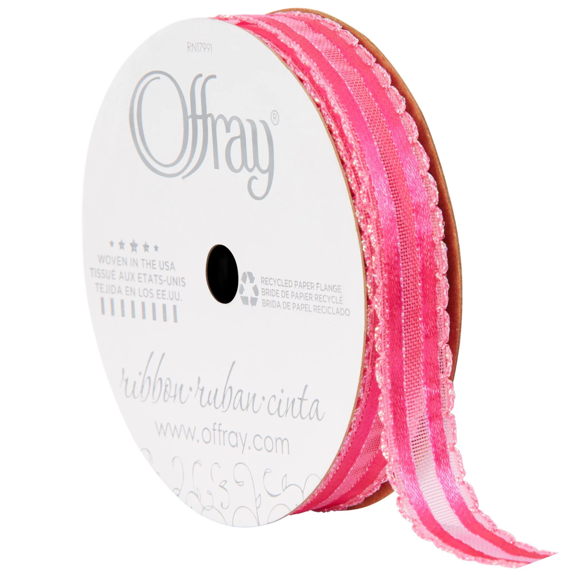 Offray Ribbon, Hot Pink 5/8 inch Sheer Ribbon, 9 feet | Walmart (US)
