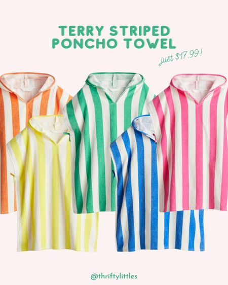 The cutest striped terry poncho for kids! Available in five colors, just $17.99! 

#LTKfamily #LTKkids