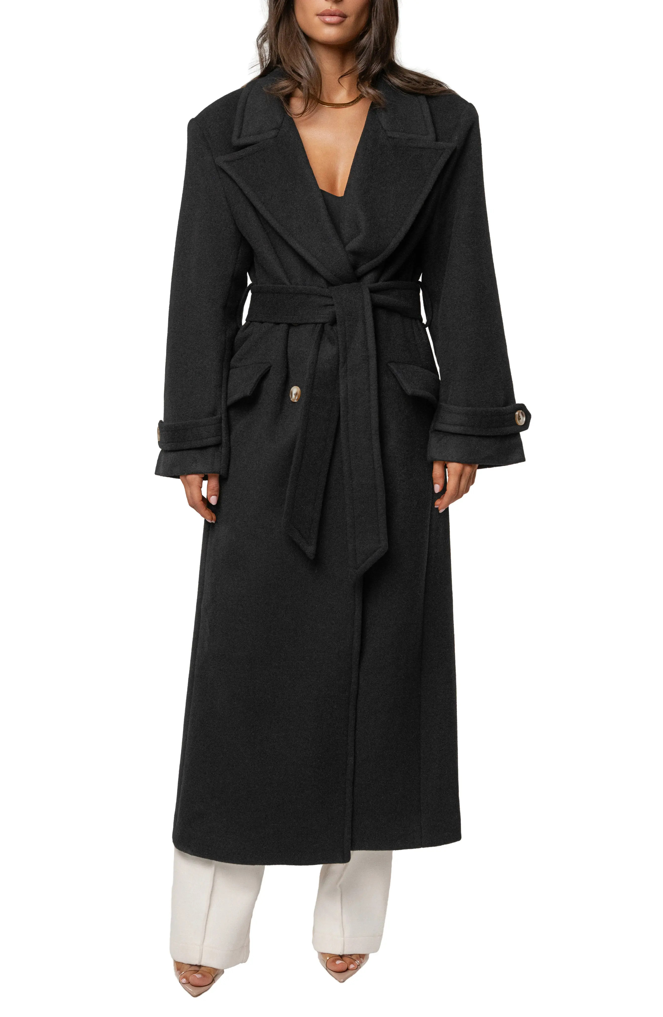 JLUXLABEL Empire Double Breasted Longline Coat (Women) | Nordstrom | Nordstrom