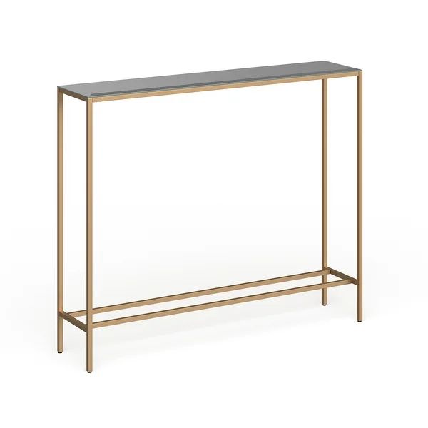 Silver Orchid Ham Long Narrow Console Table with Mirrored Top - Gold | Bed Bath & Beyond