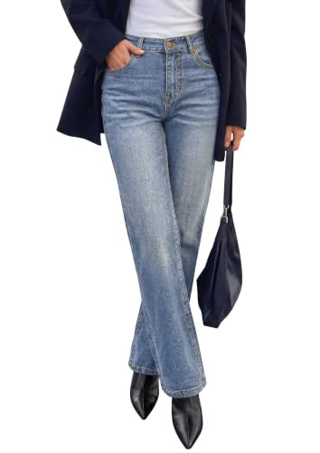 PRETTYGARDEN Womens Jeans Straight Leg Stretchy High Waist | Amazon (US)