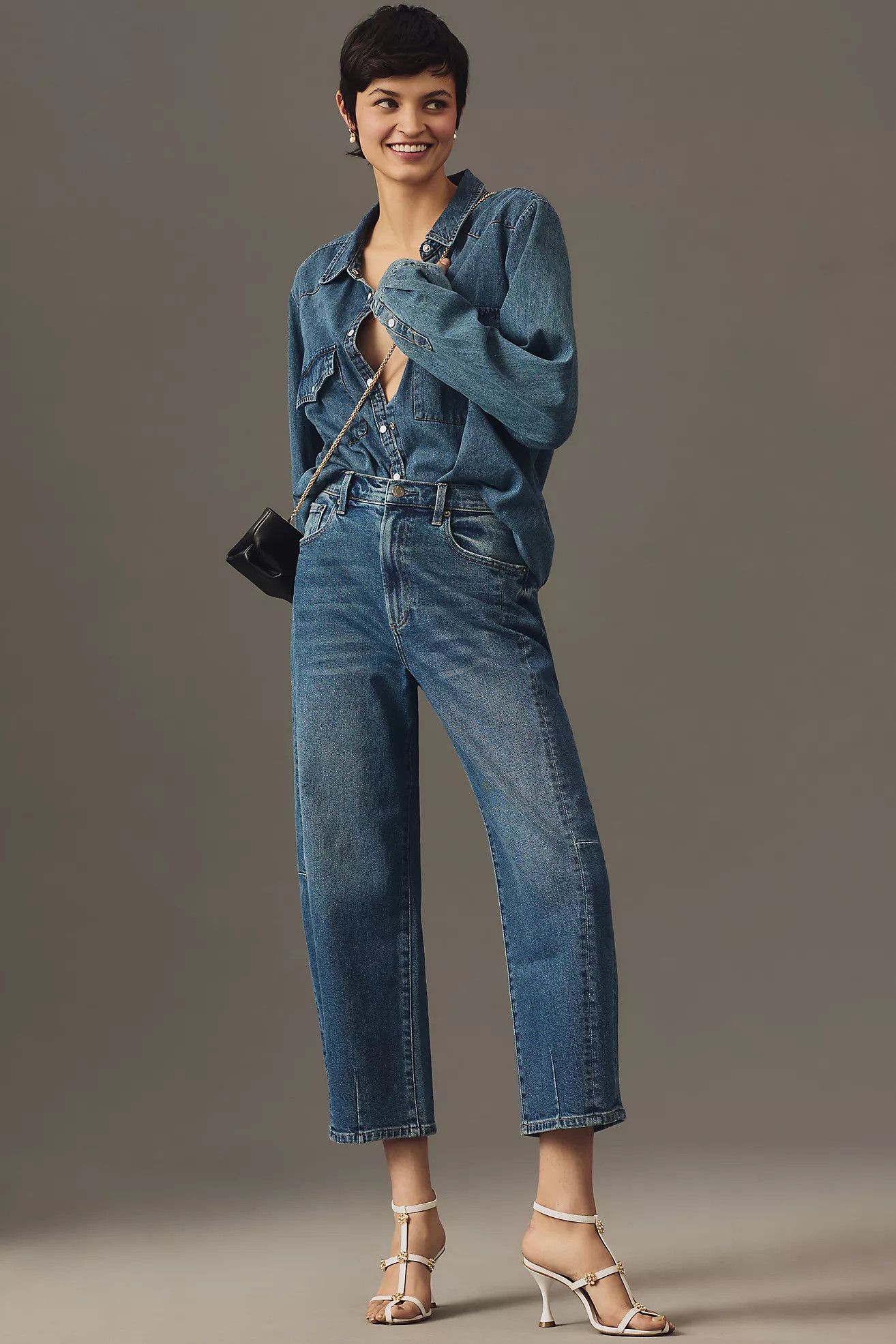 Pistola Eli High-Rise Barrel Jeans | Anthropologie (US)