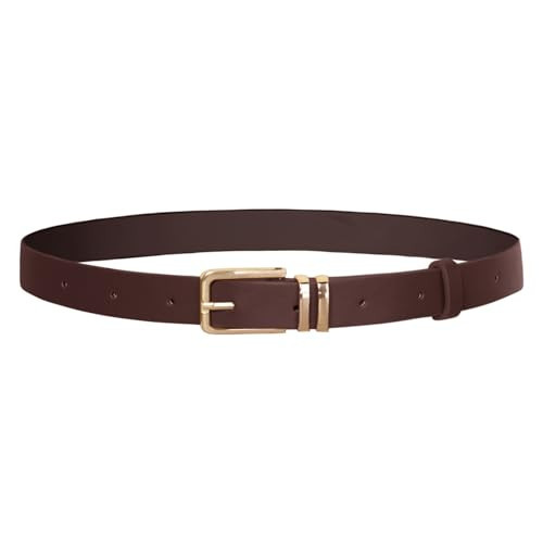 GRACE KARIN Dark Brown Coffee Leather Belt for Women Skinny Belt Elegant 2025 Trendy Work Belt Brown XL | Amazon (US)