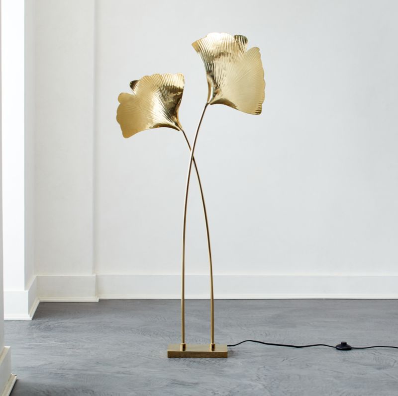 Ginkgo Brass Sculptural Floor Lamp + Reviews | CB2 | CB2