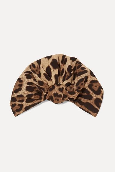 Dolce & Gabbana - Leopard-print Stretch-cady Turban - Brown | NET-A-PORTER (US)