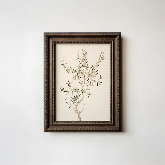 Vintage Olive Tree Branch Wall Art, Rustic Mediterranean Wall Art, Kitchen Wall Art, Vintage Bota... | Walmart (US)