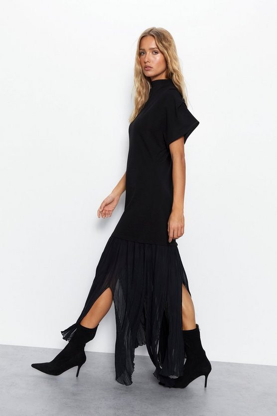 Chiffon Mix Crepe Maxi Dress | Warehouse UK & IE