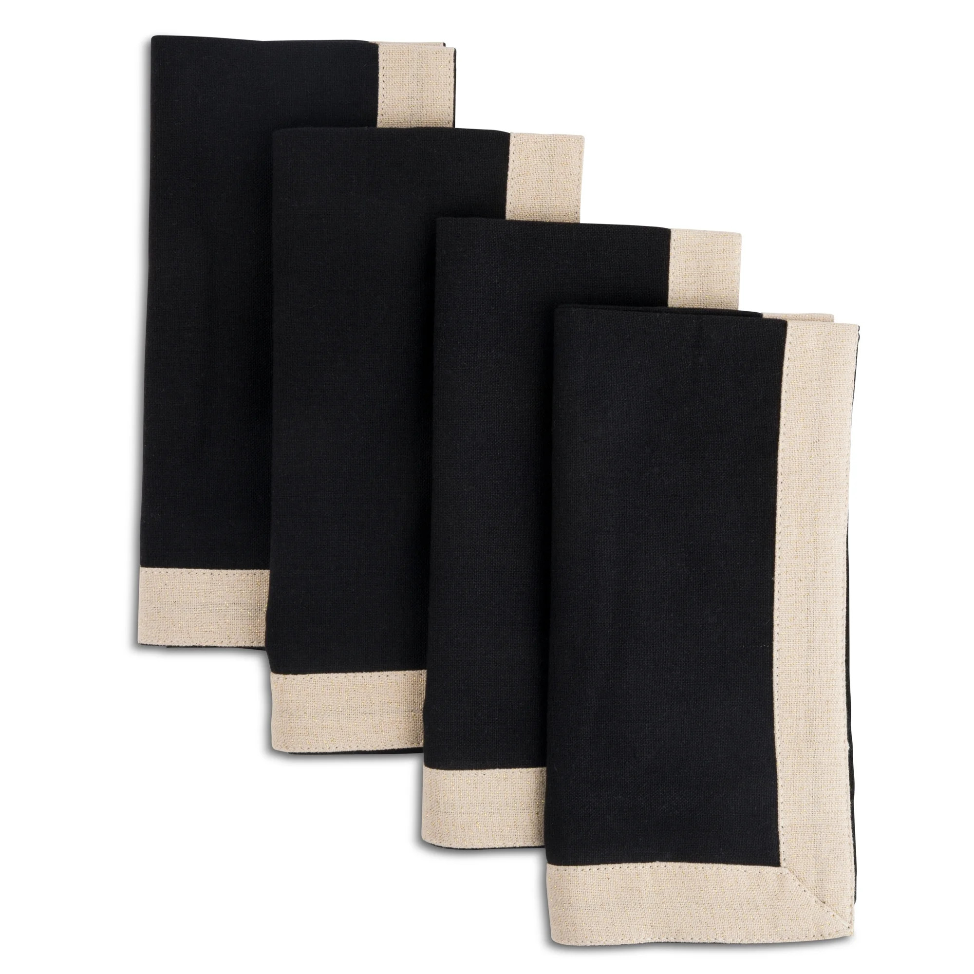 Thyme & Table Handmade Napkin Set, Black Gold, 4-Piece Set | Walmart (US)