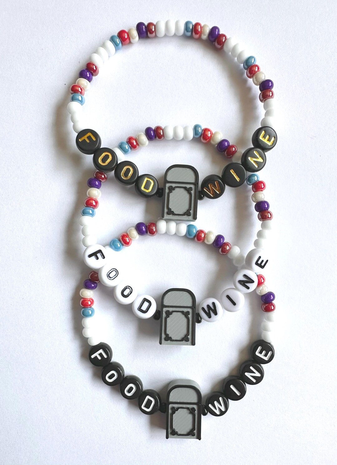 Food and Wine Trash Can Bracelet World Showcase Drink Eat Around the World Park Icon Festival Fit... | Etsy (US)