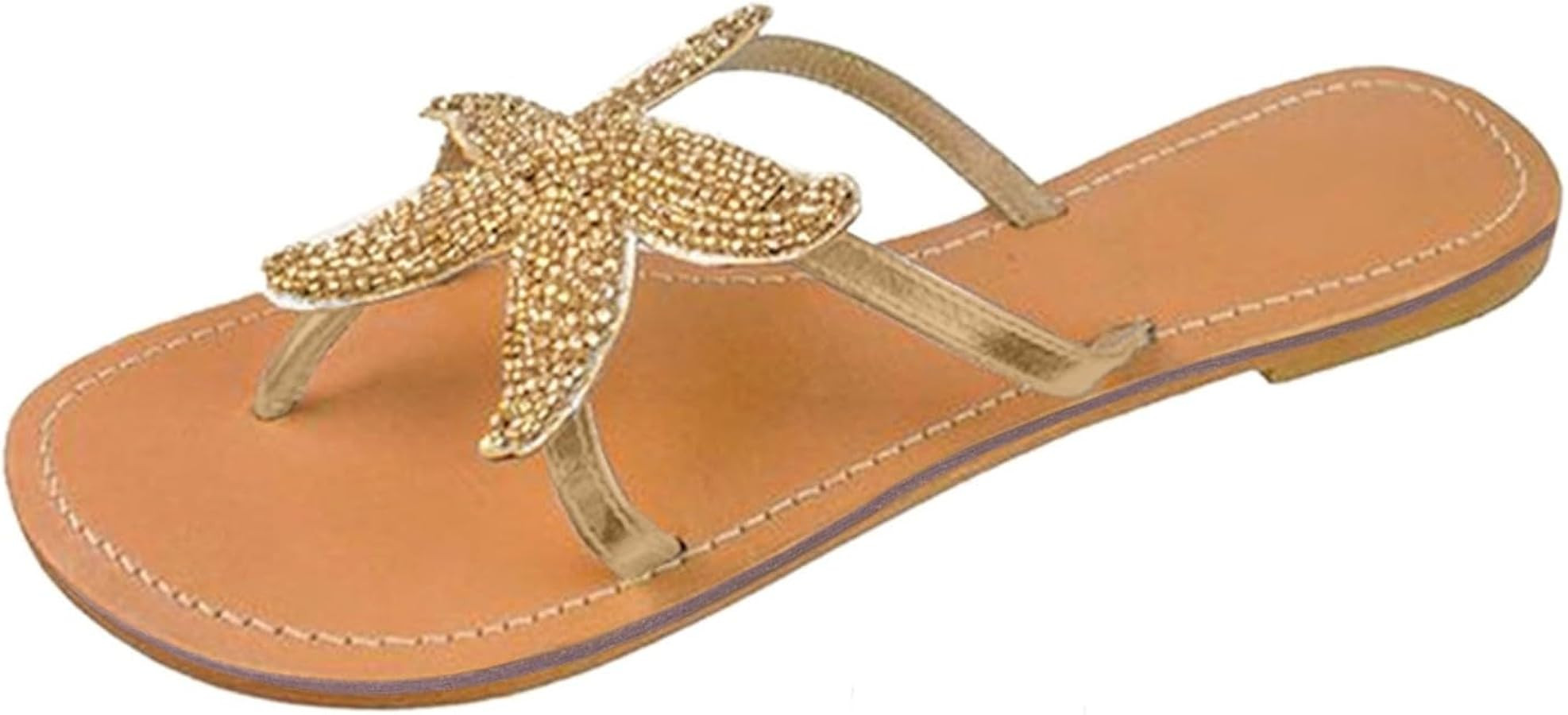 Women'S Flat Beach Sandals Cute Starfish Sandals Clip Toe Flip Flops Comfortable Outdoor Travel S... | Amazon (US)