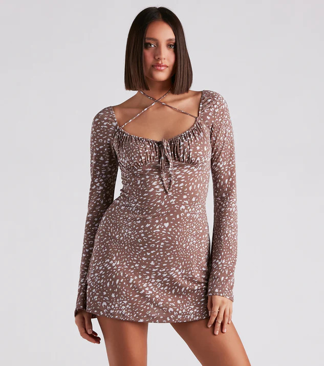 Prowlin' Cutie Leopard Crepe A-Line Dress | Windsor Stores
