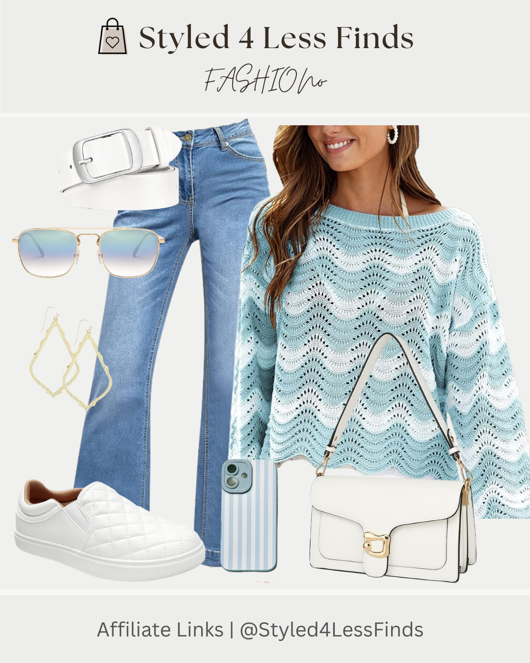 Spring blues we love 💙

This lightweight knit is one of those pieces that instantly makes an outfit feel fresh for spring. Paired with flattering flare jeans and crisp white accessories, it’s the perfect mix of casual and polished.

Style tip:
When wearing a statement knit like this one, keep the rest of the outfit light and neutral. White accessories (belt, sneakers, bag) brighten the look and make the colors pop without feeling heavy for spring. 

 #LTKcanada #LTKjeans #LTKover50style