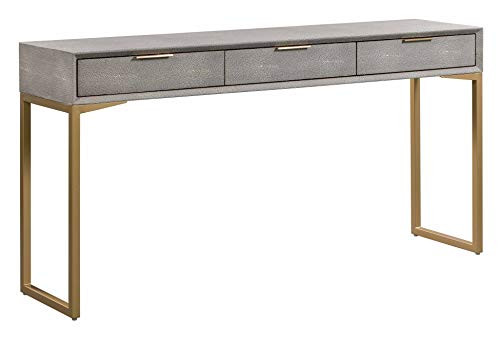 TOV Furniture Pesce Shagreen Modern 3 Drawer Living Room Console Table, 59" Grey | Amazon (US)