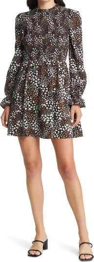 VERO MODA Anea Floral Smocked Long Sleeve Minidress | Nordstrom | Nordstrom