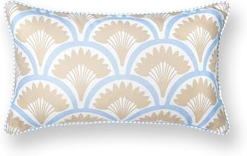 Hofdeco Premium Coastal Patio Indoor Outdoor Lumbar Pillow Cover Only, 12"x20" Water Repellent fo... | Amazon (US)