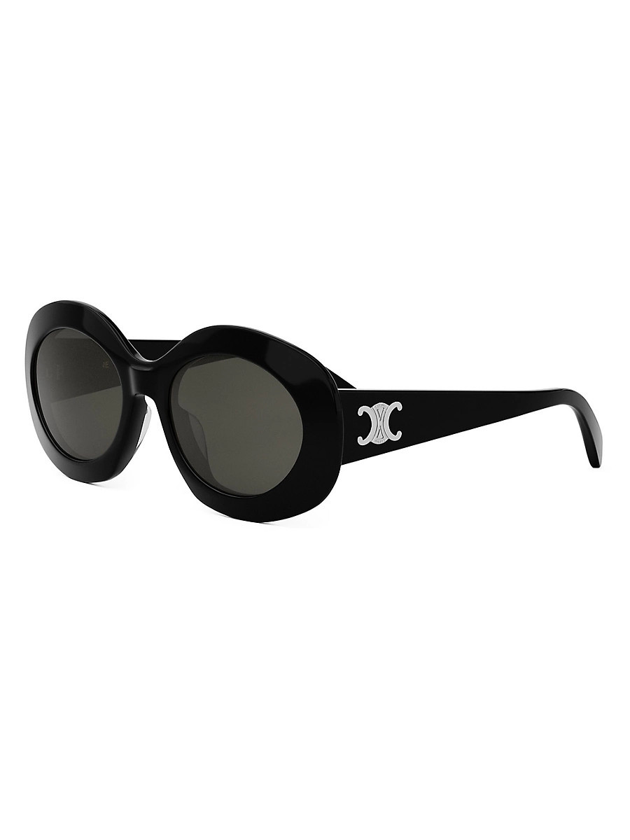 Women's Triomphe 54MM Round Sunglasses - Dark Grey Black | Saks Fifth Avenue