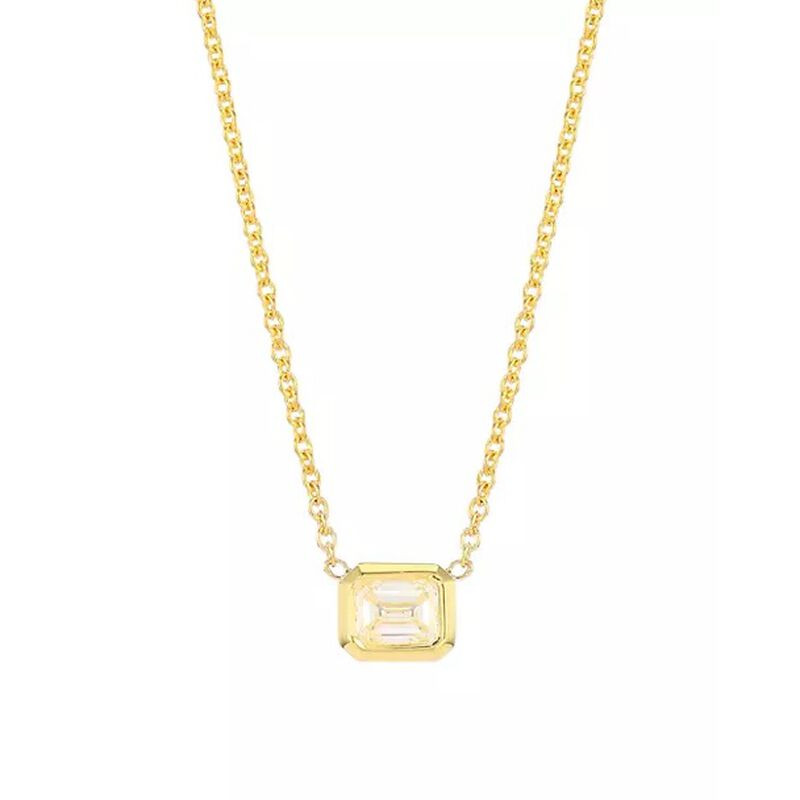 Roberto Coin Tiny Treasures 18K Yellow Gold & Emerald-Cut Diamond Pendant Necklace,TT, Mens |111434AJCHX0|Roberto Coin | Ben Bridge Jeweler