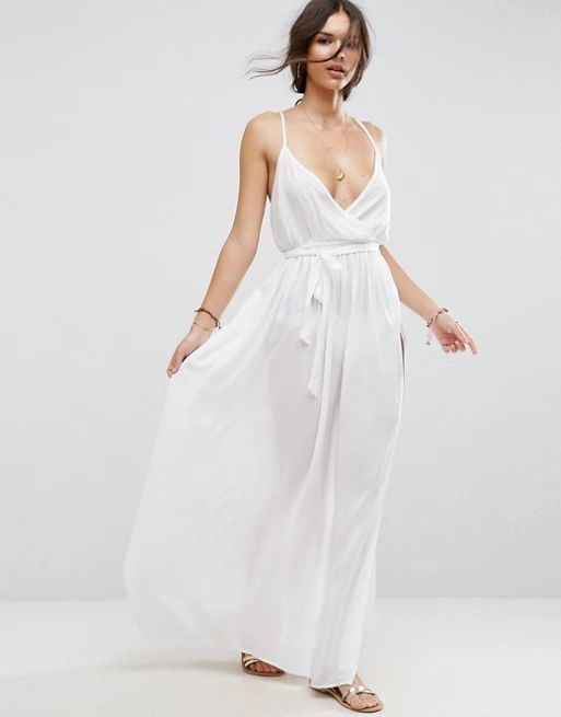 ASOS Woven Wrap Maxi Beach Dress | ASOS US