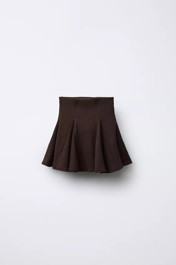 RIBBED RUFFLE SKORT | Zara US