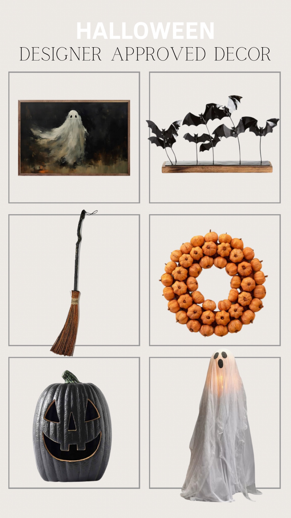 designer approved Halloween decor, Halloween front porch, Halloween art, pumpkin wreath, light up ghost, black pumpkin, front porch broomstick, Halloween centerpiece 

#LTKSeasonal #LTKHome #LTKFindsUnder50