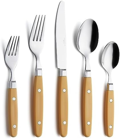 ANNOVA Silverware Set, Retro/Rivet Colorful Stainless Steel Tableware Kitchen Flatware Set Utensi... | Amazon (US)