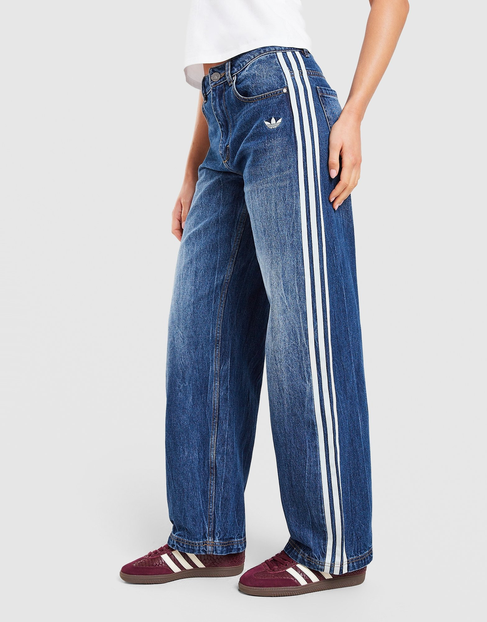 adidas Originals Vaqueros Dad 3-Stripes en Azul - JD Sports España | JD Sports (ES)