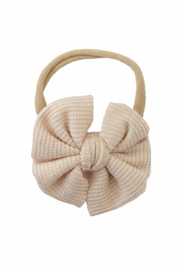 Oatmeal Waffle Bow Headband | Caden Lane