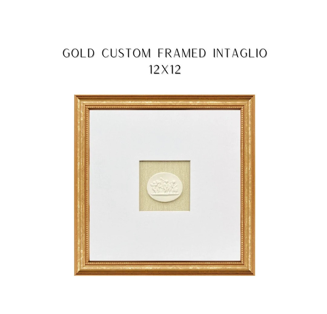 Intaglio framed - Custom Gold Framed Intaglio - Holiday Gift - Wedding Gift - Interior Design - H... | Etsy (US)