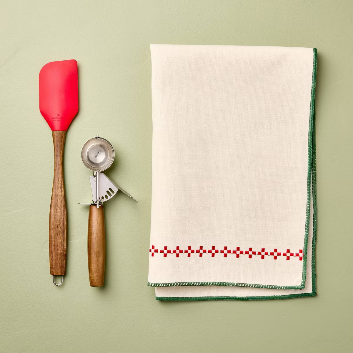 3pc Baking Bundle Spatula with Cookie Scoop and Kitchen Towel - Hearth & Hand™ with Magnolia | Target