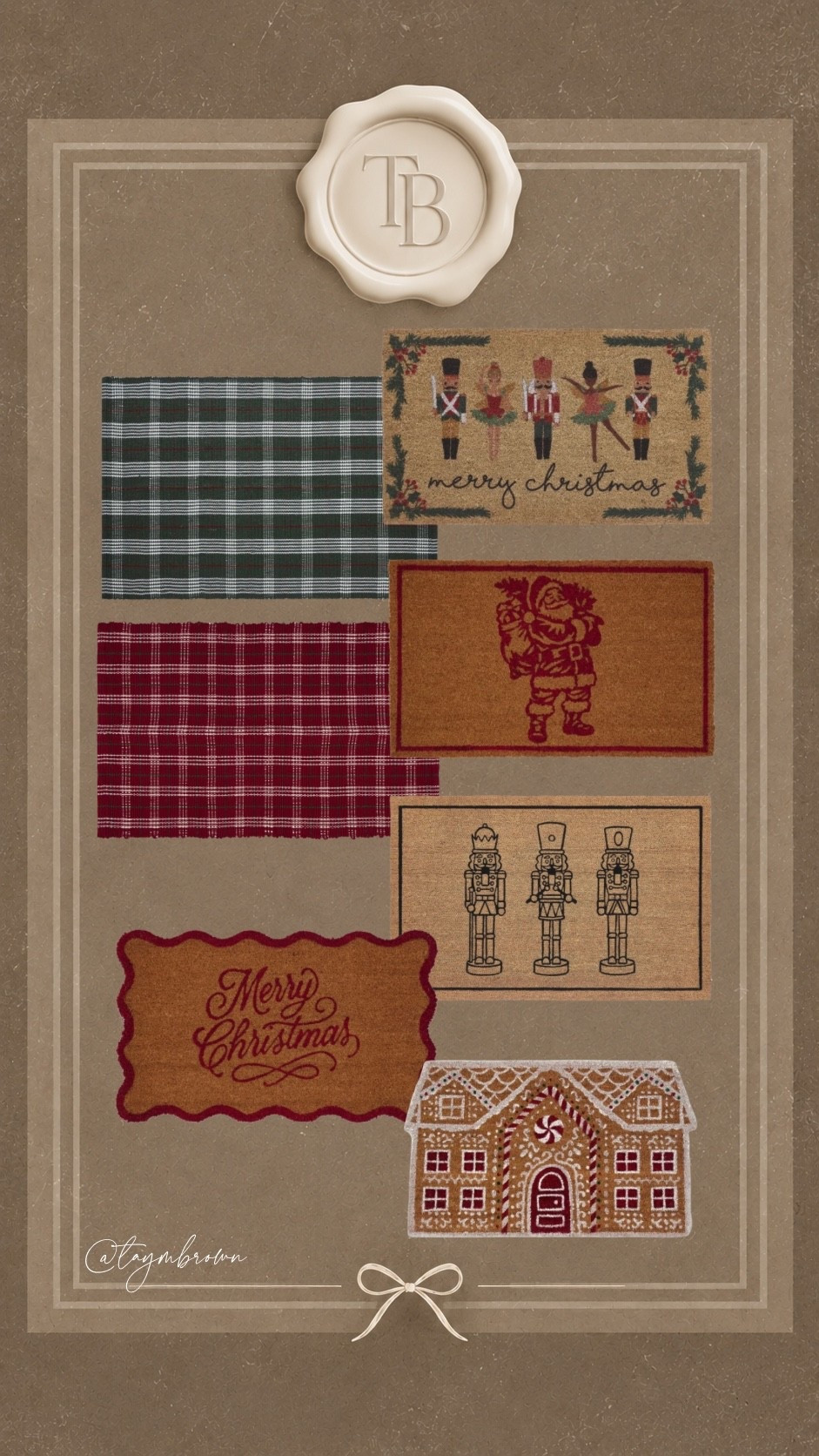 How cute are these holiday doormats from Walmart?! So affordable too! I bought the Santa and the red plaid