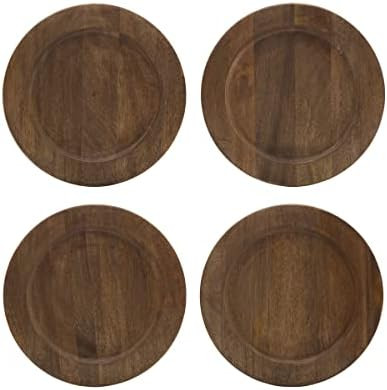 Gourmet Basics by Mikasa Mango Wood Set of 4 Charger Plates, 13-Inch, Brown | Amazon (US)
